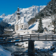 winter, mountains, bavaria, snow, river, nature, germany wallpaper