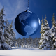 fir, snow, toy, globe, sky, new year, christmas, holidays, nature, winter wallpaper