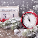 holidays, new year, decoration, snow, needles, clock, alarm clock, calendar wallpaper