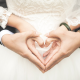 wedding, couple, love, heart, bride, groom wallpaper