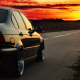 BMW E46, photoshopped, sunset, road, driving, car, BMW wallpaper