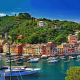 city, cityscape, landscape, sea, boat, building, forest, bay, Portofino, Italy, colorful wallpaper