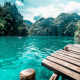 philippines, nature, landscape, ocean, water, hills, footbridge, pier, sea wallpaper