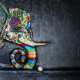 ball, artwork, colorful, elephant wallpaper