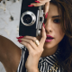 selena gomez, actress, brunette, camera, lips, face wallpaper