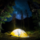 nature, landscape, camping, forest, starry night, Milky Way, trees, long exposure, lights, shrubs wallpaper