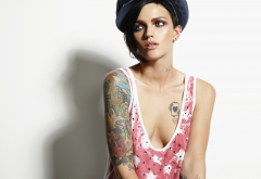 Ruby Rose, actress, tattoo, cleavage wallpaper