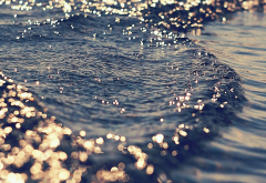 water, sea, waves, gold, blue wallpaper