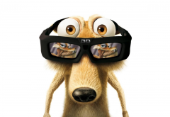 Scrat, cartoons, movies, Ice Age: Dawn of the Dinosaurs, Ice Age, 3d glasses wallpaper