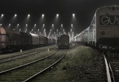 train, railway, railroad, lights, urban, Denmark, rail yard wallpaper