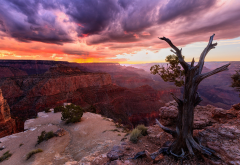 Grand Canyon, canyon, nature, landscape, sunset, clouds, USA wallpaper