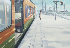 anime, winter, snow, 5 Centimeters Per Second wallpaper