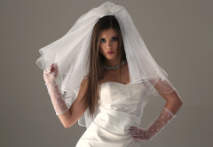 little caprice, women, model, brunette, wedding dress, veils, bride wallpaper