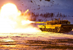 Norwegian Army, Leopard 2, military, tank, winter, snow wallpaper