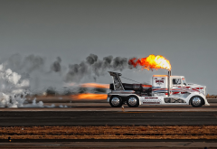 jet truck, trucks, car, speed, smoke, fire, shockwave wallpaper