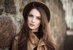 karina suntseva, women, girl, model, brunette, hat wallpaper
