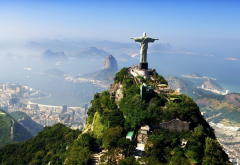 rio de janeiro, brasil, statue, city, cityscape, architecture, birds eye view, building, rooftop wallpaper