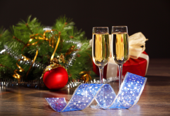 christmas, wine glasses, champagne wallpaper