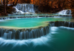louangxi waterfall, louangphabang, lLaos, nature, waterfall wallpaper
