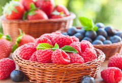 berry, fresh berries, raspberry, blueberry, food wallpaper