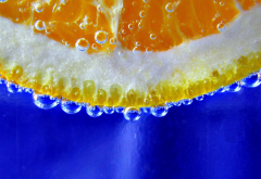 underwater, bubbles, water, fruit, orange, food wallpaper