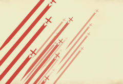 digital art, minimalism, lines, stripes, red, airplane, aircraft, simple background wallpaper