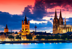 cologne, germany, architecture, gothic architecture, sunset, city wallpaper