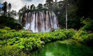 forest, waterfall, nature, croatia, plitvice lakes national park wallpaper