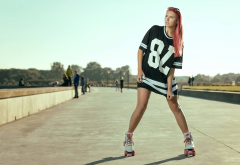 tonny jorgensen, girl, model, women, roller-skates wallpaper