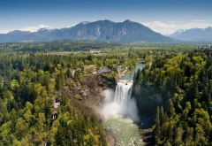 snoqualmie valley, snoqualmie river, waterfall, forest, western washington, united states, nature wallpaper