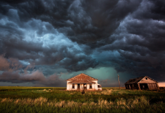 photo, storm, houses, cloudy, cyclone, force of nature, beautiful, nature wallpaper