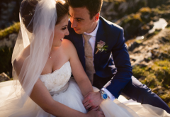 groom, bride, love, wedding dress, suit, tenderness wallpaper