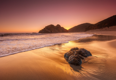 beach, ocean, california, landscape, dawn, sunset, nature wallpaper