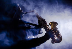 musician, smoke, jazz, saxophone, music wallpaper