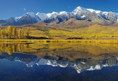 eshtikel plato, mountains, kurai, altai republic, russia, nature, reflection wallpaper