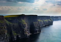 cliffs of moher, cliff, sea, nature, clouds, county clare, ireland wallpaper