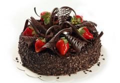 dessert, yummy, chocolate, cake, strawberry, food wallpaper