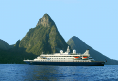 luxury cruise ships, ship, mountains, ocean, sea wallpaper