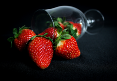 glass, berry, strawberry, food wallpaper
