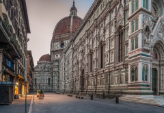 architecture, old building, town, street, urban, Florence, Italy, lights, cathedral, arches, Gothic wallpaper