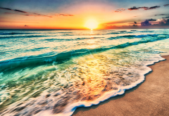 ocean, sea, nature, sunset wallpaper