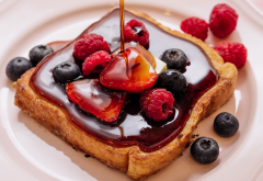 berry, strawberry, honey, blueberry, french toast, food, breakfast wallpaper