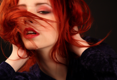 girl, women, make-up, face, redhead wallpaper