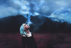 kindra nikole, women, smoke, model, nature wallpaper