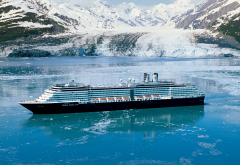 ship, cruise ship, sea, mountains, glacier, holland america line, antarctica wallpaper