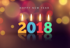 2018, happy new year, new year, candles, holidays wallpaper