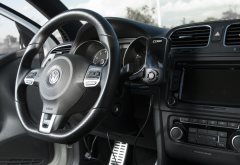 Volkswagen Golf GTI, Volkswagen Golf 7, Volkswagen Golf, Volkswagen, steering wheel, cars wallpaper