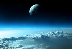 space, planet, art, clouds, graphics wallpaper