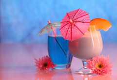 cocktail, glass, flowers, food wallpaper