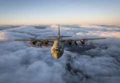 lockheed, c-130 hercules, c-130, plane, flight, aircraft, aviation, clouds wallpaper